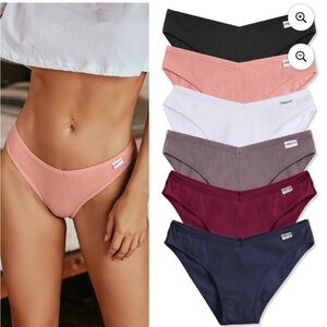 NWT FINETOO Womens Cotton Underwear Soft Stretch Bikini High Cut